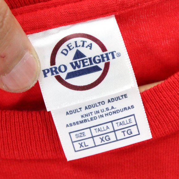Vintage Delta Pro Shirt Mens Red Short Sleeve The Economist Minds Graphic XL - Picture 6 of 10